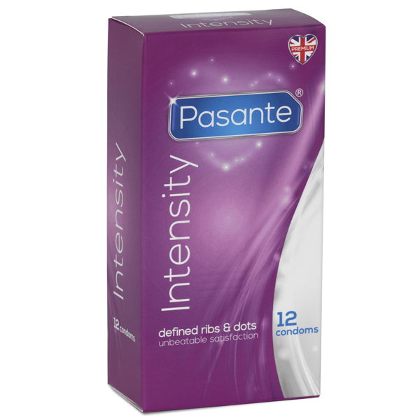 Pasante Intensity Ribs & Dots Kondomer 12-pack