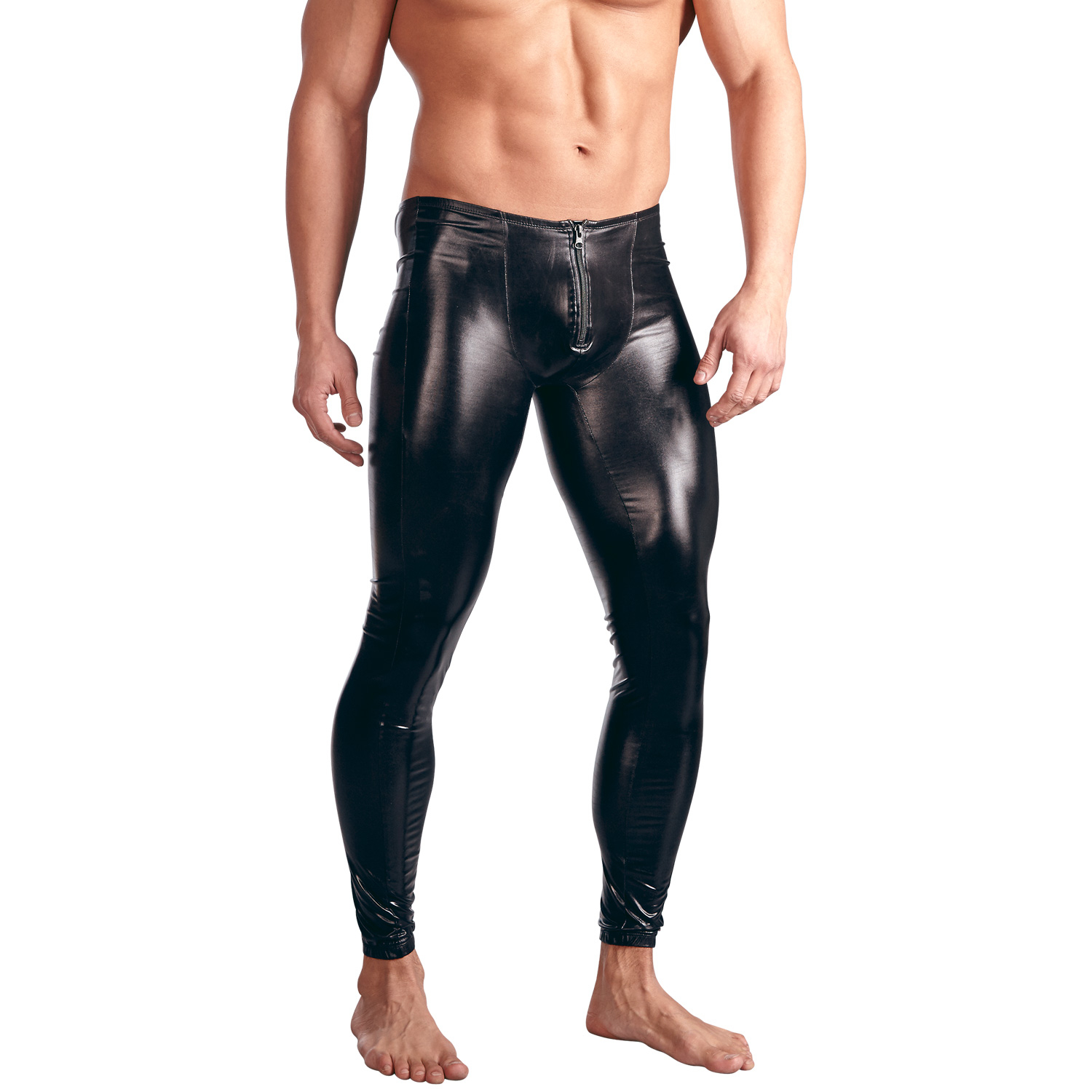 Svenjoyment Wetlook Leggings med Blixtlås