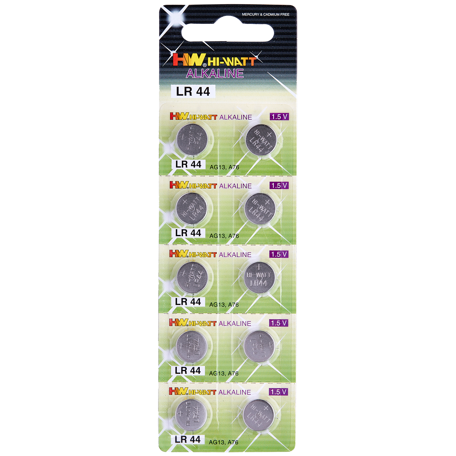 Hi-Watt Alkaline Batterier AG13 LR44 10-pack