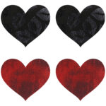 Peekaboos Nipple Stickers Hjärtan Röd 2-pack